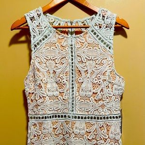 Lulu light blue lined lace dress L
